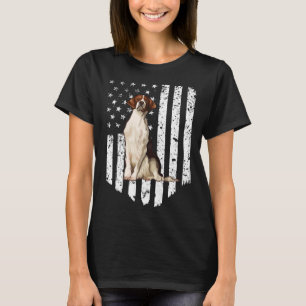 BW American Flag Irish Red and White Setter 4th Of T-Shirt