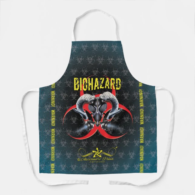 BW! BIOHAZARD WARNING! SKULL APRON (Front)