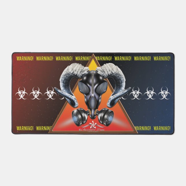 BW! BIOHAZARD WARNING! SKULL DESK MAT (Front)