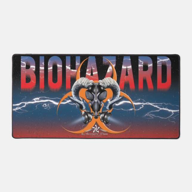BW! BIOHAZARD WARNING! SKULL DESK MAT (Front)