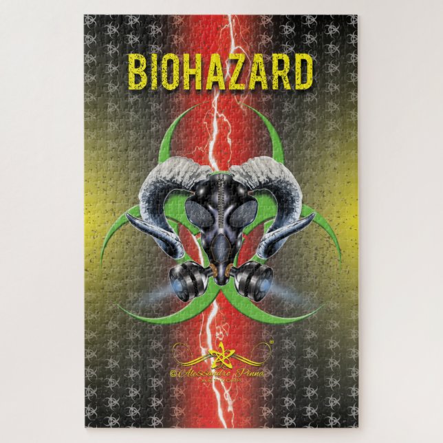 BW! BIOHAZARD WARNING! SKULL JIGSAW PUZZLE (Vertical)