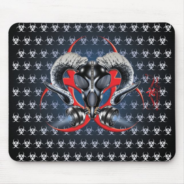 BW! BIOHAZARD WARNING! SKULL MOUSE PAD (Front)