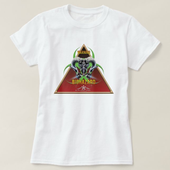 BW! BIOHAZARD WARNING! SKULL T-Shirt (Design Front)