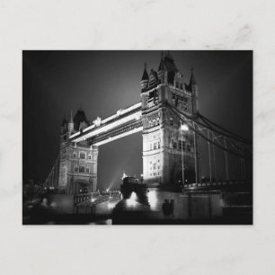 BW Black & White London Tower Bridge Postcard