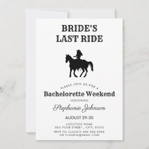 BW Bride's Last Ride Bachelorette Weekend Invitation