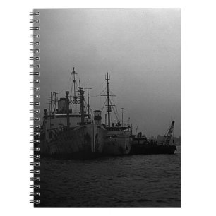BW China Shanghai port 1970 Notebook