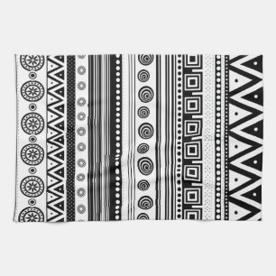BW decorative aztec texture Kitchen Towel