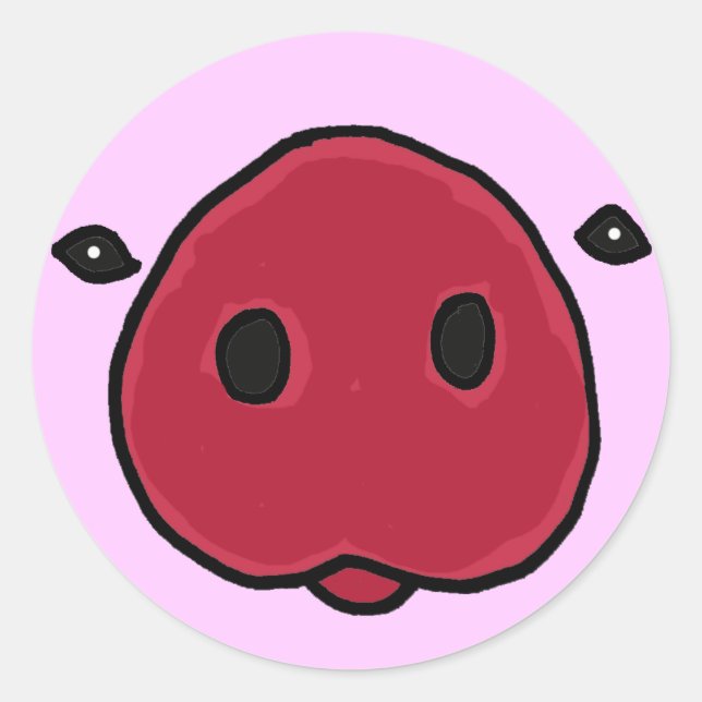 BW- Funny Pig Snout Sticker (Front)