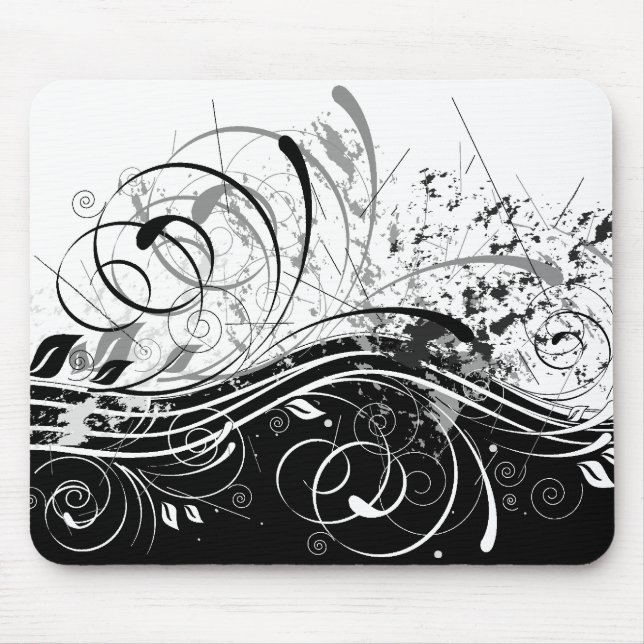 BW grunge Mouse Pad (Front)