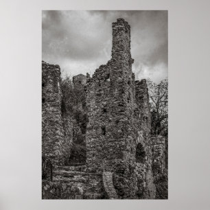 BW Mystras Ruins, Peloponnese, Greece Poster