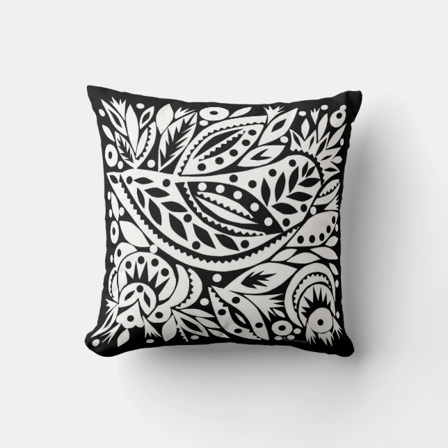 BW Oiseaux découpes Coussin réversible (Recto)