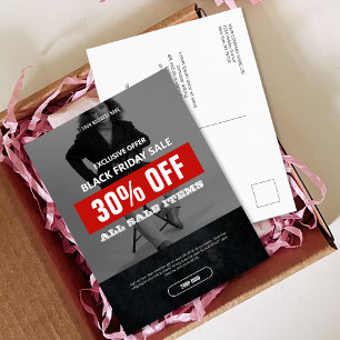 BW Photo Black Friday Sale Product Promo Postcard