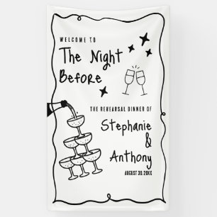 BW Whimsical Frame and Champagne The Night Before Banner