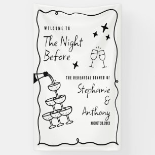 BW Whimsical Frame and Champagne The Night Before Banner