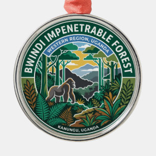Bwindi Forest Uganda Metal Ornament