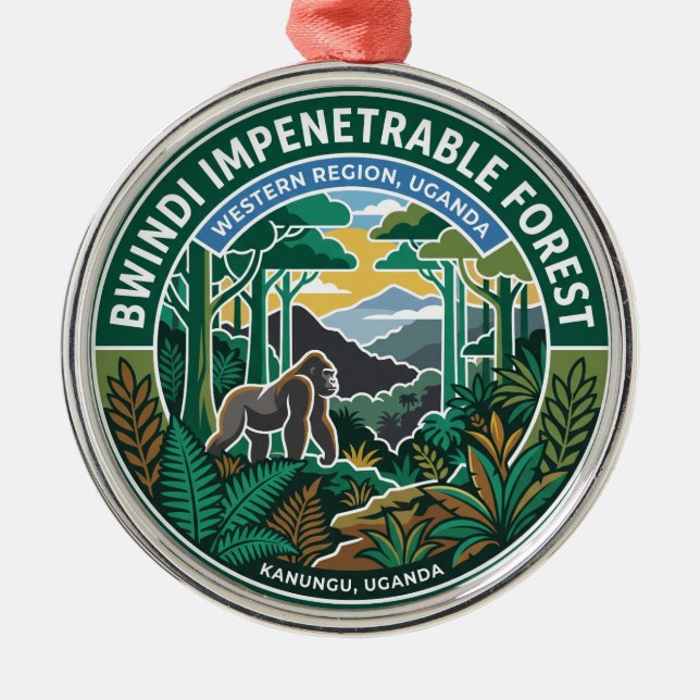 Bwindi Forest Uganda Metal Ornament (Front)