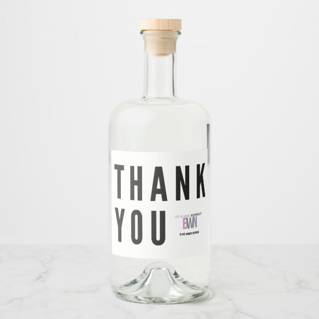 (BWN) Thank You Collection - Mini Liquor Bottle Label (Front)