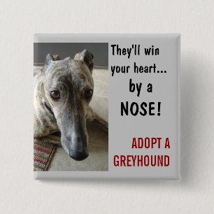 by a NOSE! 2 Inch Square Button