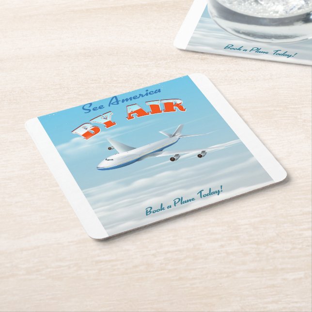 By Air Square Paper Coaster (Angled)