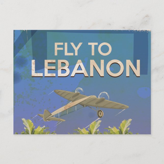 By Air To Lebanon Vintage Travel poster Postcard (Front)