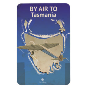 By Air To Tasmania Vintage Travel poster Magnet