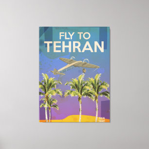 By Air To Tehran Vintage Travel poster Canvas Print