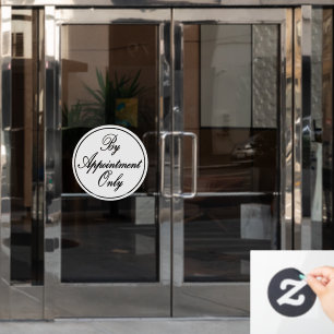 By Appointment Only   Script Font Window Cling