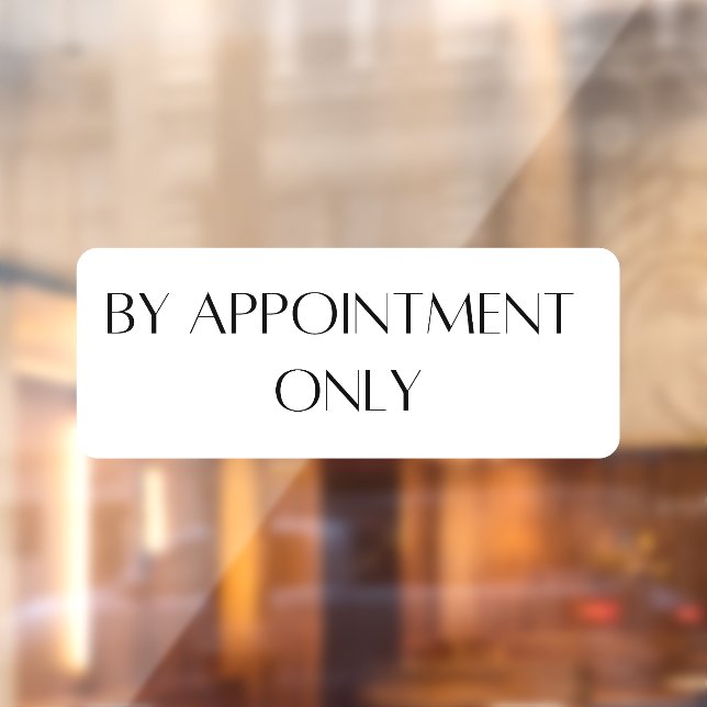 By Appointment Only Storefront Decal (Sheet 2)