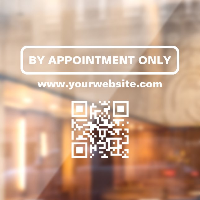 By Appointment QR Code, Personalized Business Window Cling (Sheet 2)