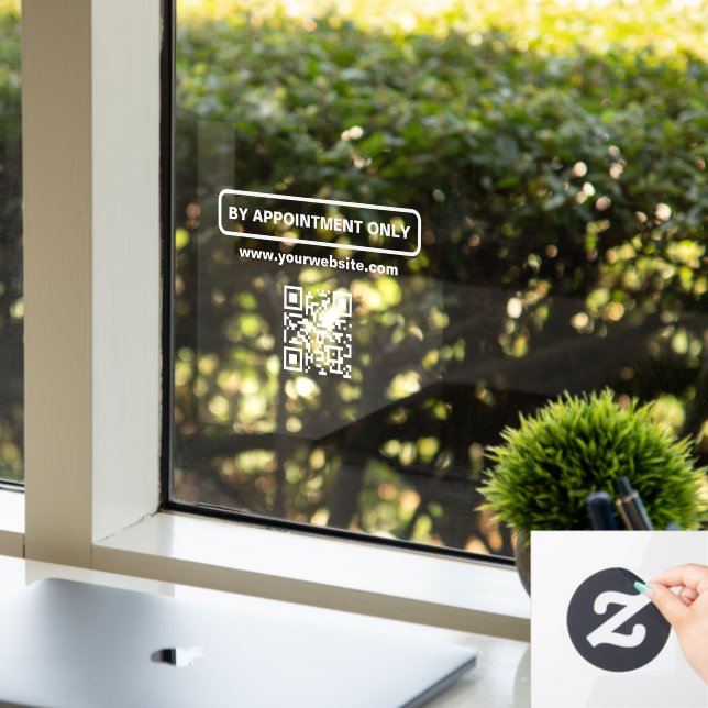 By Appointment QR Code, Personalized Business Window Cling (Office)
