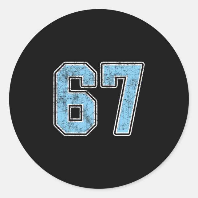 By Blue 67 Six Seven Meme  Classic Round Sticker (Front)