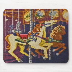 BY- Carousel Horses Mousepad