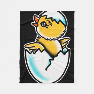 By Chick Cracked Egg Spring Chicken Fleece Blanket