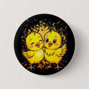 By Chicken Chick Farmer Farm Girl 2 Inch Round Button