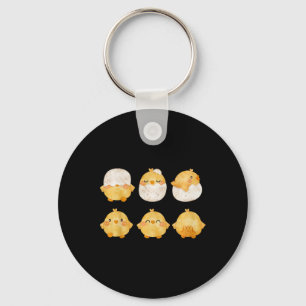 By Chicks Hatching From Eggs Cute Little Chickens Keychain
