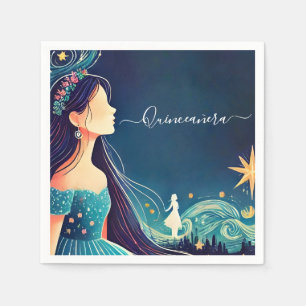 By Dark Fun Star Prom Starry Night Sky Quinceanera Napkin