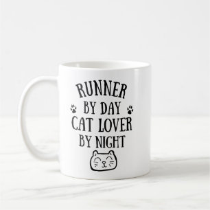 By day - cat lover - runner - BonW (4500x5500) Coffee Mug