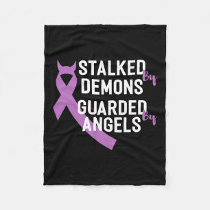 By Demons Guarded By Angels End Addiction  Fleece Blanket