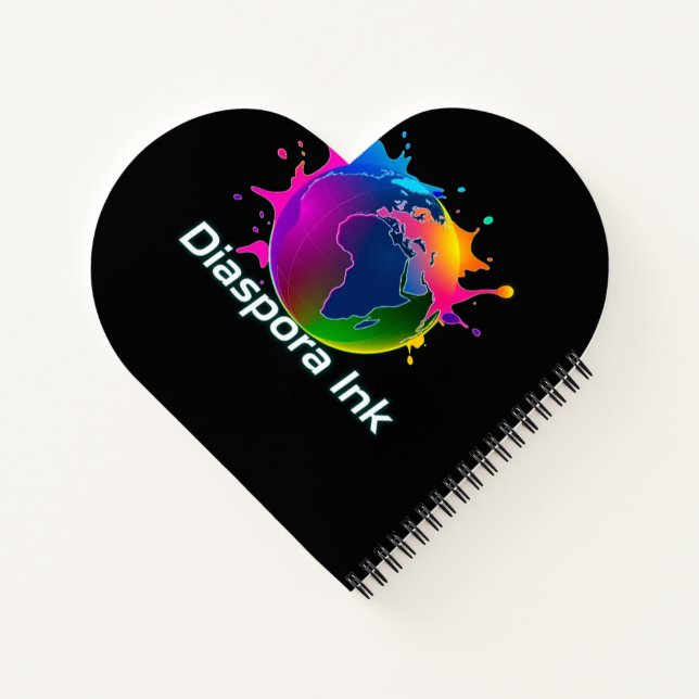 By Diaspora Ink. Heart Journal/Notebook. Notebook (Back)
