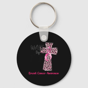 By Faith Breast Cancer Awareness Christian Jesus W Keychain