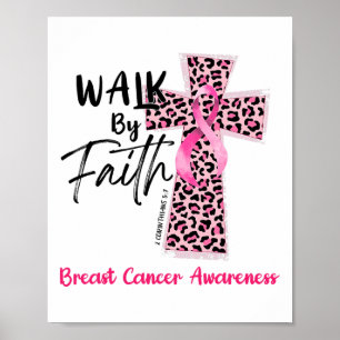 By Faith Breast Cancer Awareness Christian Jesus W Poster