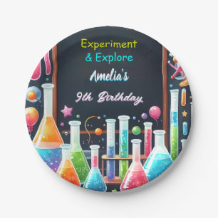 By Fun Lab Kids Geek Nerd Mad Science 9th Birthday Paper Plate