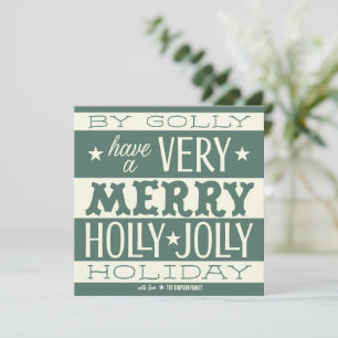 By Golly Holiday Retro Type Christmas - Green Card