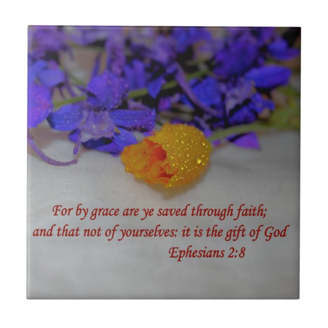 By Grace - Ephesians 2:8 Tile (Front)