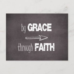 By Grace Through Faith Bible Verse Postcard