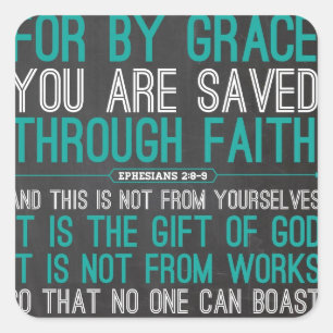By Grace Through Faith Square Sticker