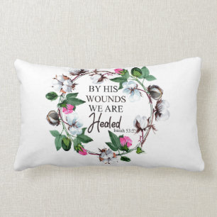 By His Wounds We Are Healed Isaiah 53:5 Lumbar Pillow