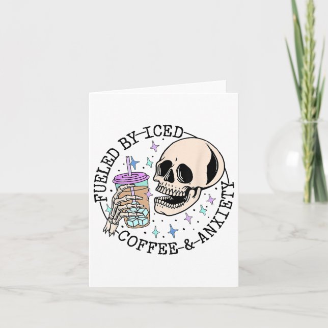 By Iced Coffee And Anxiety Mental Health Awareness Card (Front)