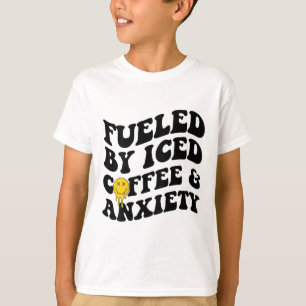 By Iced Coffee And Anxiety Mental Health On Back  T-Shirt