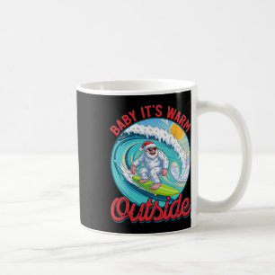 By It's Warm Outside Christmas In July Santa Surfi Coffee Mug